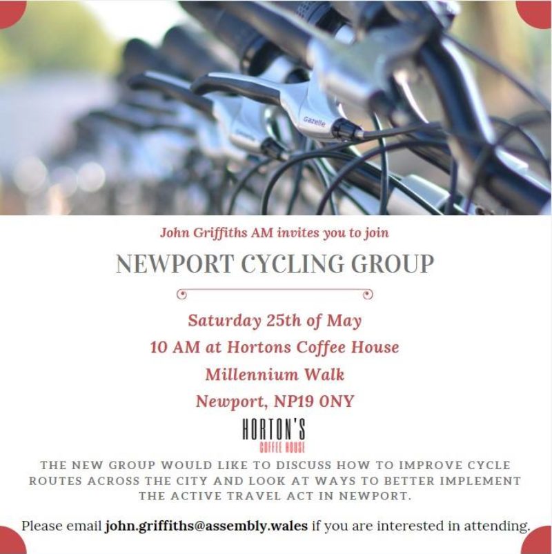 Newport Cycling Group inaugural meeting details.
